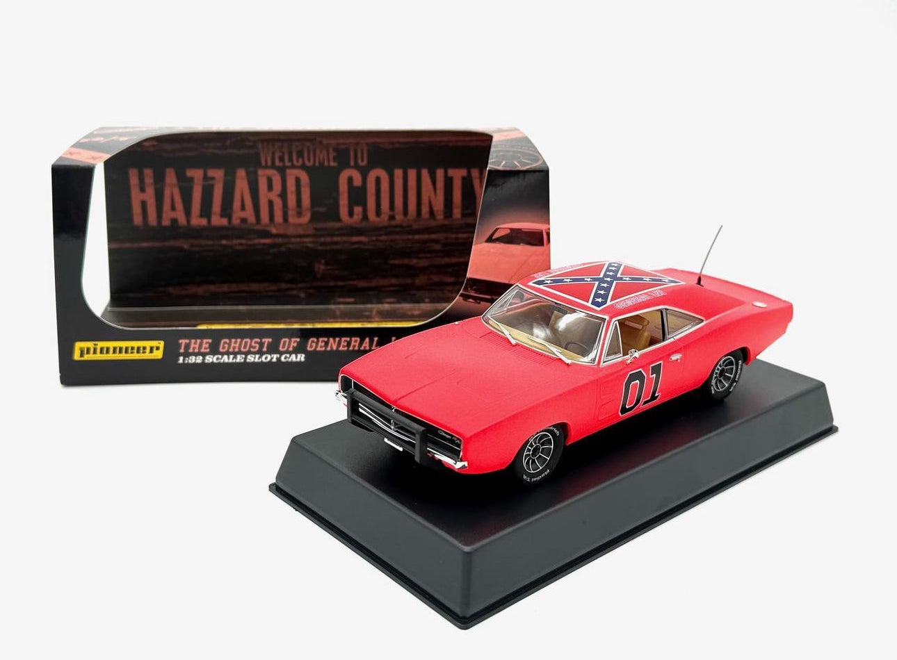 COY DUKE BYRON CHERRY AUTOGRAPHED 1:32 Scale General Lee "The Ghost of General Lee" Pioneer Slot Cars