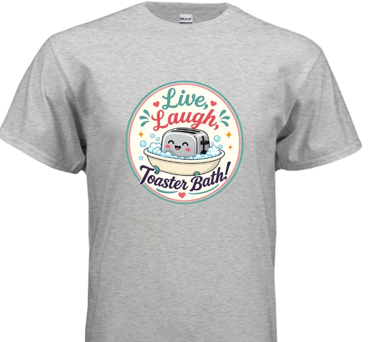Live Laugh Toaster Bath Men’s Gray T-Shirt