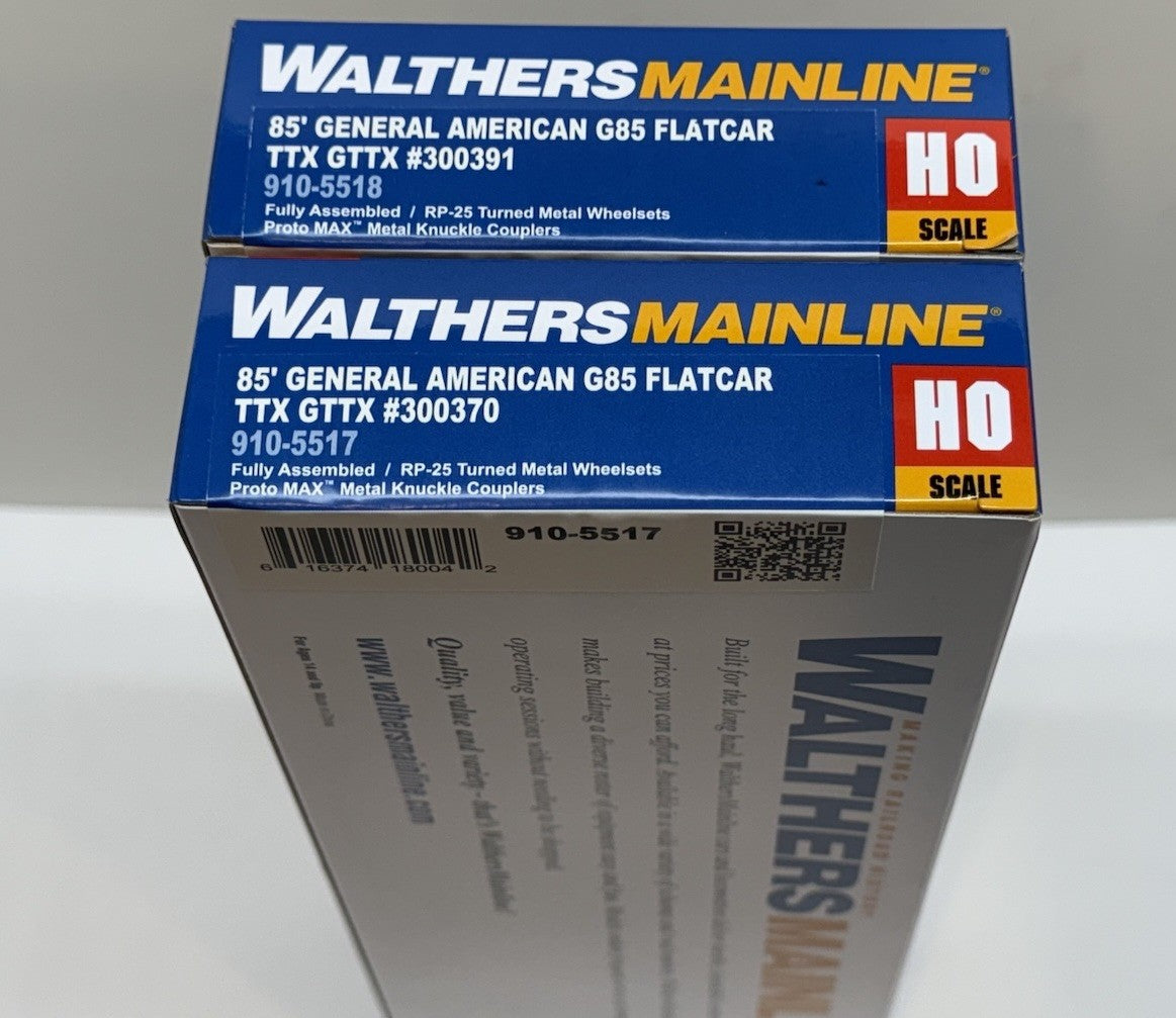 2PK Ho Scale Walthers MainLine 85’ General American G85 Flatcars TTX GTTX CSX NS