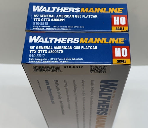 2PK Ho Scale Walthers MainLine 85’ General American G85 Flatcars TTX GTTX CSX NS