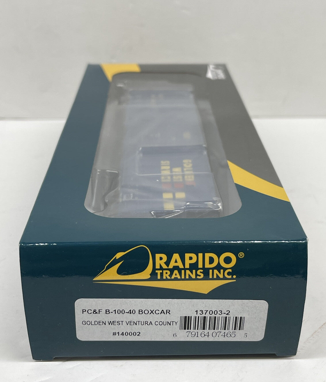 HO Scale Rapido Golden West Ventura County PC&F B-100-40 Boxcar #140002 Freight