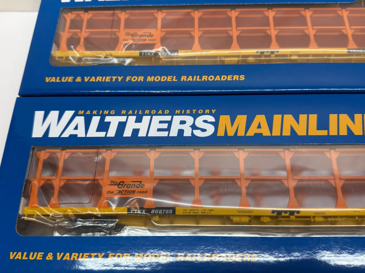 3PK Ho Scale Walthers 89' Open Auto Racks Denver & Rio Grande Western DRGW TTX