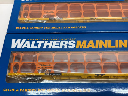 3PK Ho Scale Walthers 89' Open Auto Racks Denver & Rio Grande Western DRGW TTX