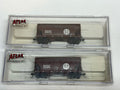 Lot Of 2 N Scale Atlas BNSF ACF 2 Bay Centerflow Hoppers Brown Grain Freight Car