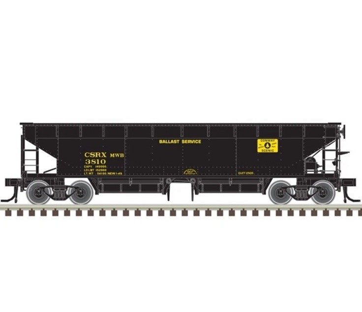 Ho Scale Atlas 20006795 Conway Scenic Railway 70-Ton Hart Ballast Car #3810 CSRX