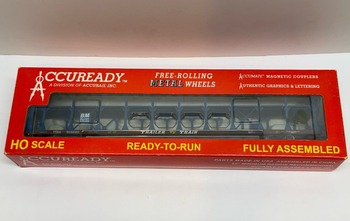HO Scale Accurail Boston & Maine 99210 Bi-Level Auto Rack Rd TTX 908820 B&M MEC