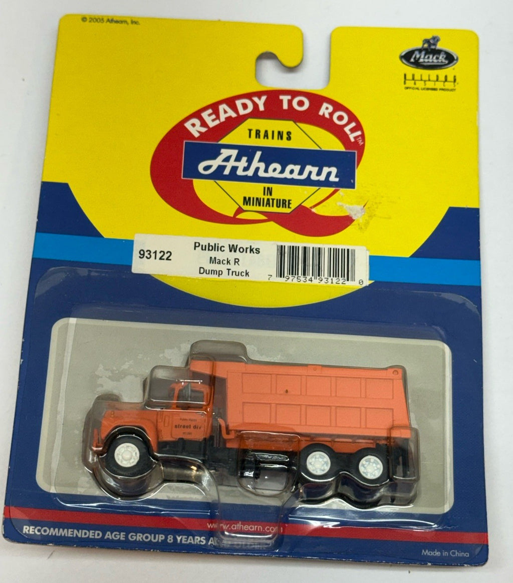 Ho Scale Athearn 93122 Public Works Mack R Dump Truck Orange Street Division NIB