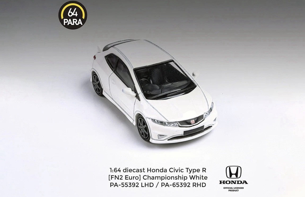 HONDA CIVIC TYPE R FN2 EURO WHITE 1/64 DIECAST MODEL CAR BY PARAGON PA-55392