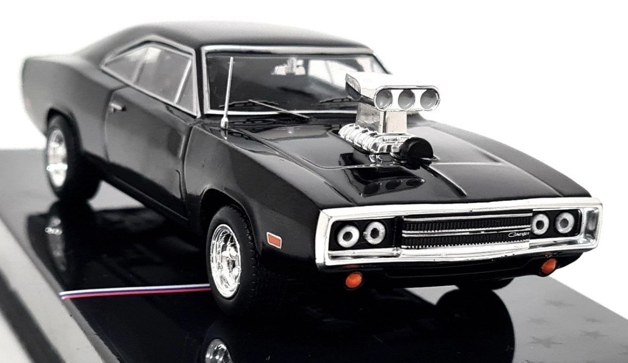 IXO U43RDC007 1:43 1970 DODGE CHARGER W/ FAST FURIOUS BLOWN ENGINE (BLACK)