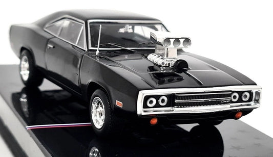 IXO U43RDC007 1:43 1970 DODGE CHARGER W/ FAST FURIOUS BLOWN ENGINE (BLACK)