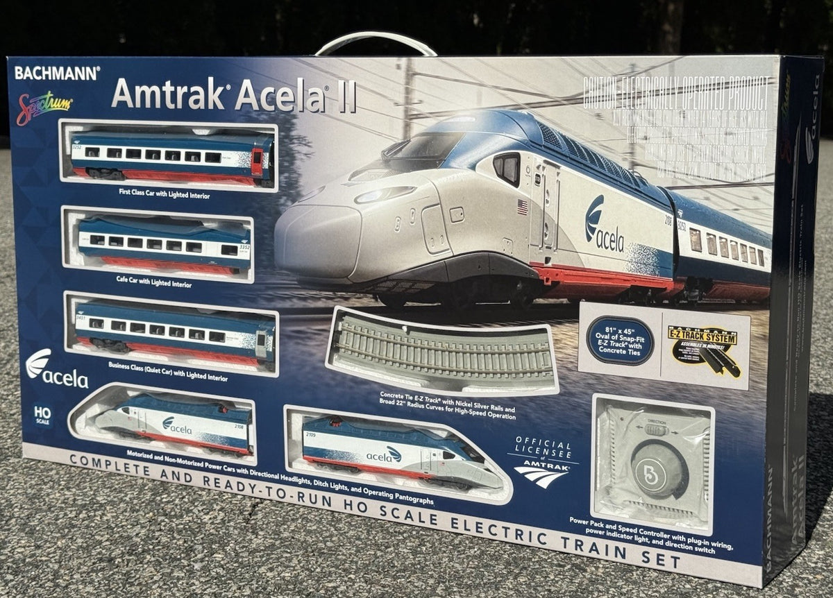 HO Bachmann 01206 Amtrak Nextgen Acela II Complete RTR Train Set W/6 Add On Cars