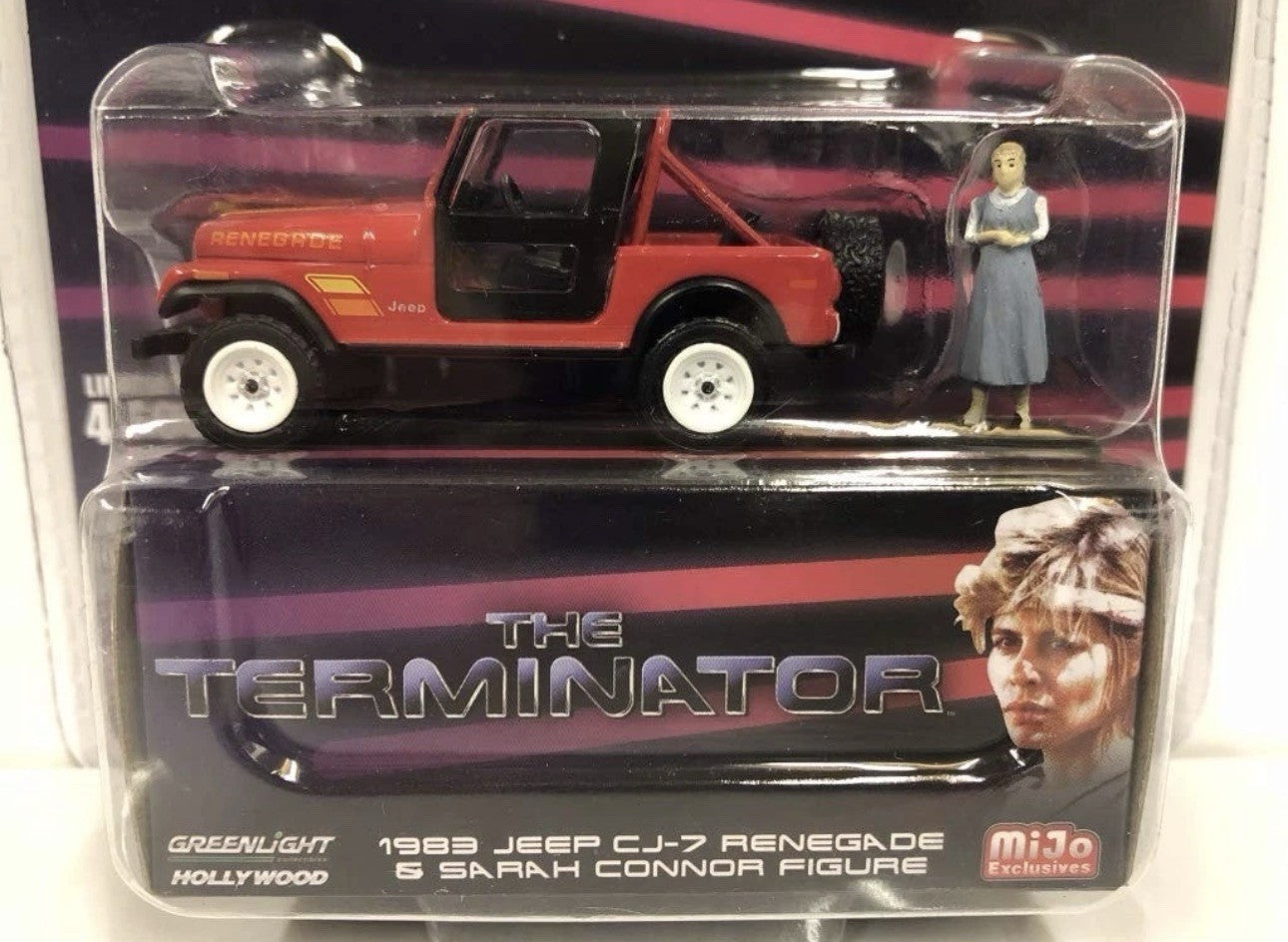 1/64 Greenlight Terminator Jeep CJ-7 with Sarah Connor Figure