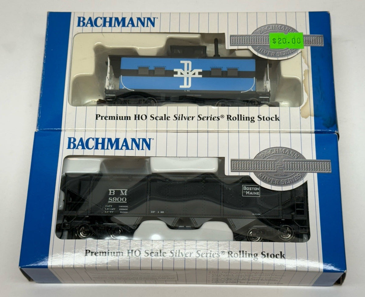 2PK Ho Scale Bachmann Northeast Caboose & Coal Hopper Boston & Maine B&M C91 MEC