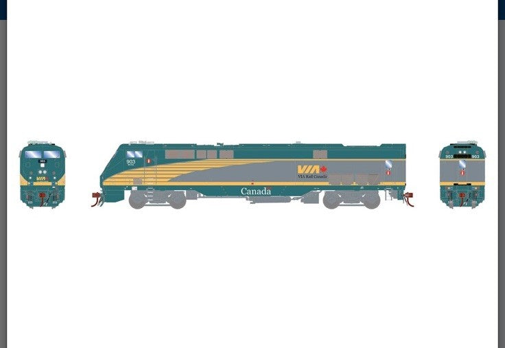 Ho Scale Athearn Genesis GE AMD103/P42DC Locomotive VIA #903 Diesel ATHG81111