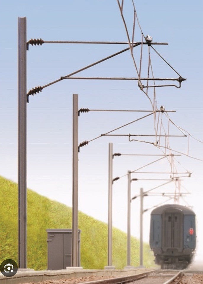 Peco LC-110 HO Scale Catenary System Mast - With Registration Arm