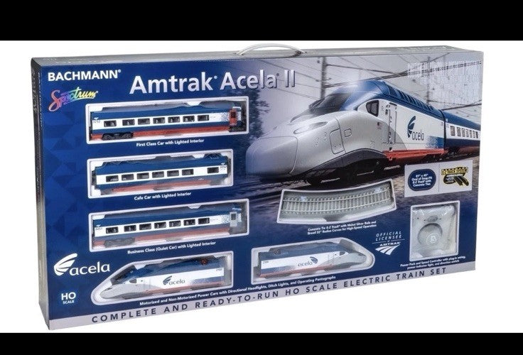 HO SCALE BACHMANN 01206 SPECTRUM AMTRAK ACELA II STARTER TRAIN SET BULLET TRAIN