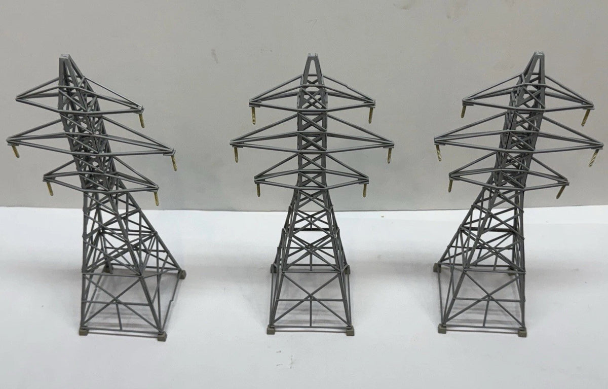3PK BUILT HO SCALE Walthers Cornerstone Model Transmission Towers 933-3121 LAYOU