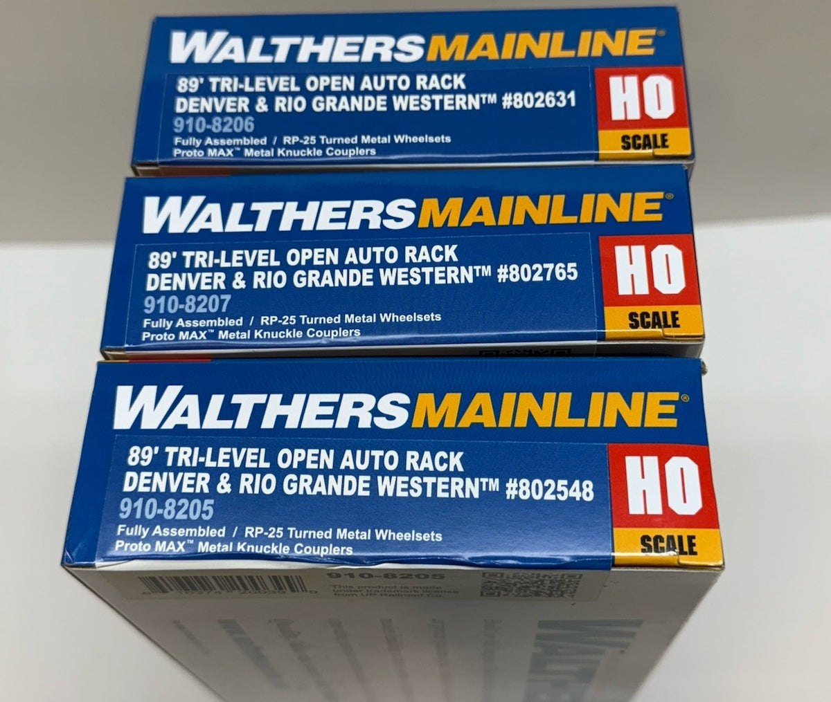 3PK Ho Scale Walthers 89' Open Auto Racks Denver & Rio Grande Western DRGW TTX