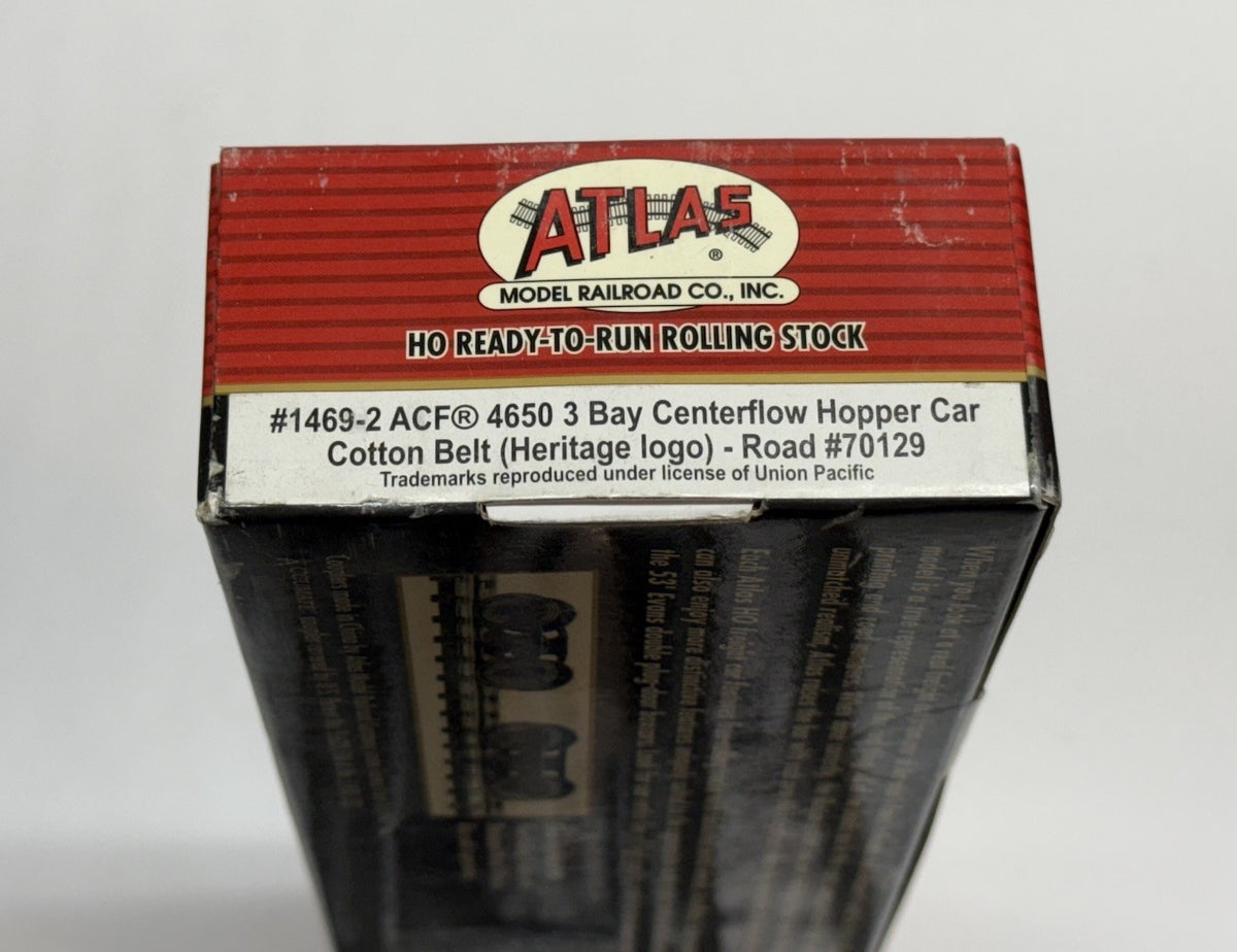 HO Scale Atlas 4650 ACF 3 Bay Covered Hopper Cotton Belt #70129 SSW UP Freight