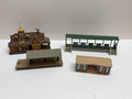 Lot Of 4 HO Scale 1:87 Train Station Buildings And Platforms Assembled Layout