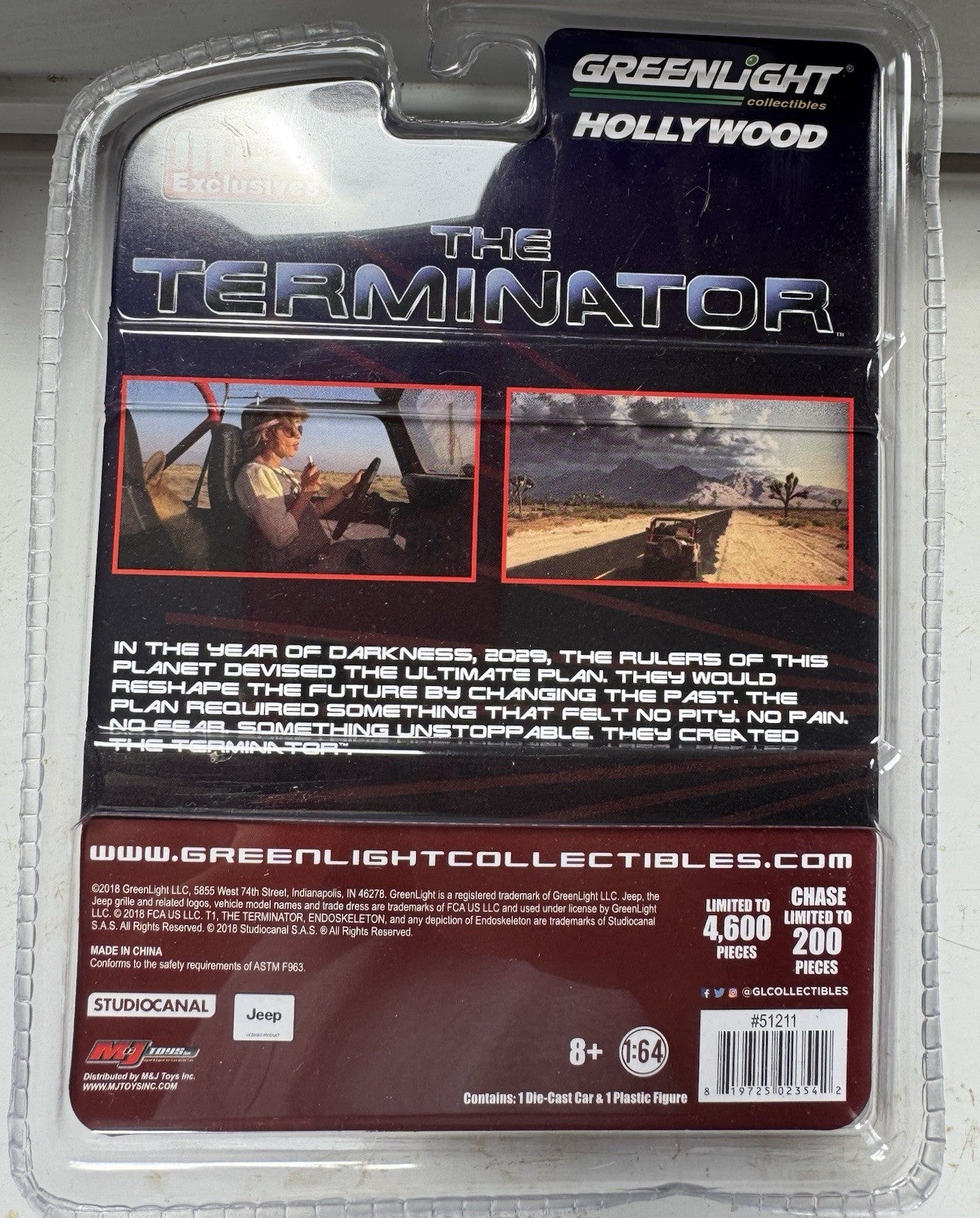 1/64 Greenlight Terminator Jeep CJ-7 with Sarah Connor Figure