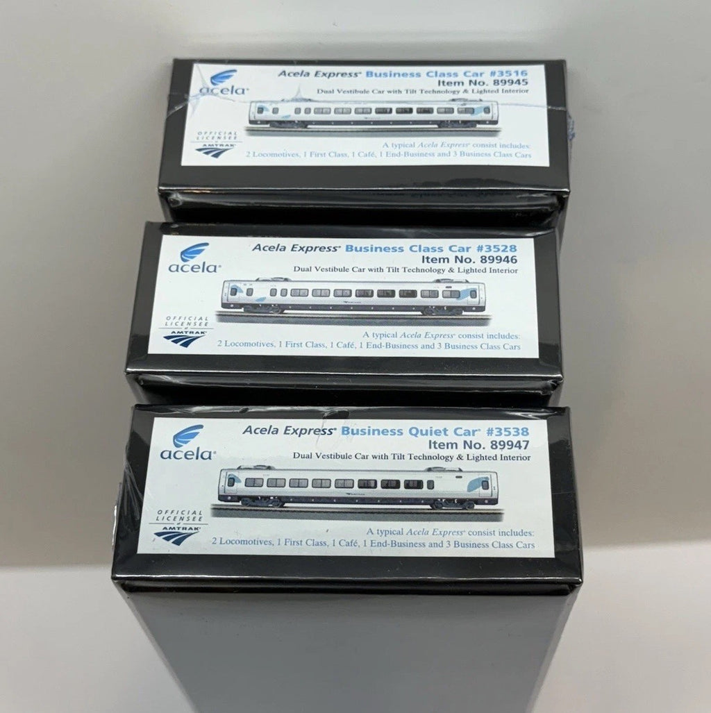 3PK Ho Bachmann Amtrak Legacy Acela Express Business Class Add-On Pass Cars NEW