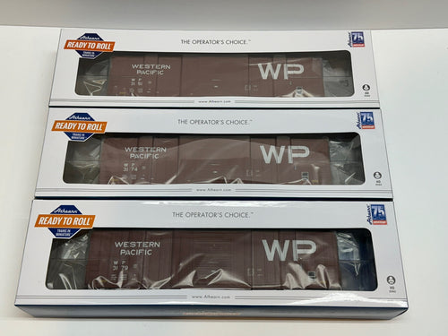 3PK Ho Scale Athearn Western Pacific 60’ Highcube Gunderson Double Door Boxcars