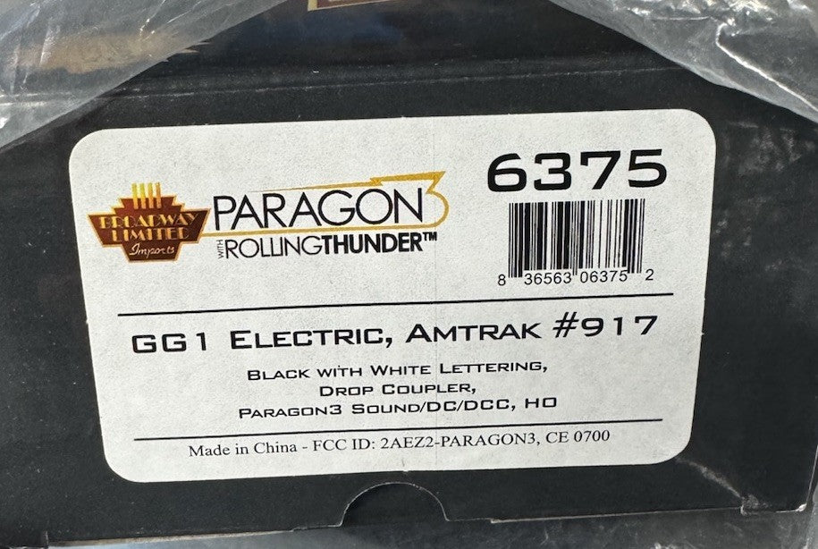 Broadway Limited HO 6375 GG1 Electric - Sound and DCC Amtrak #917 (black)