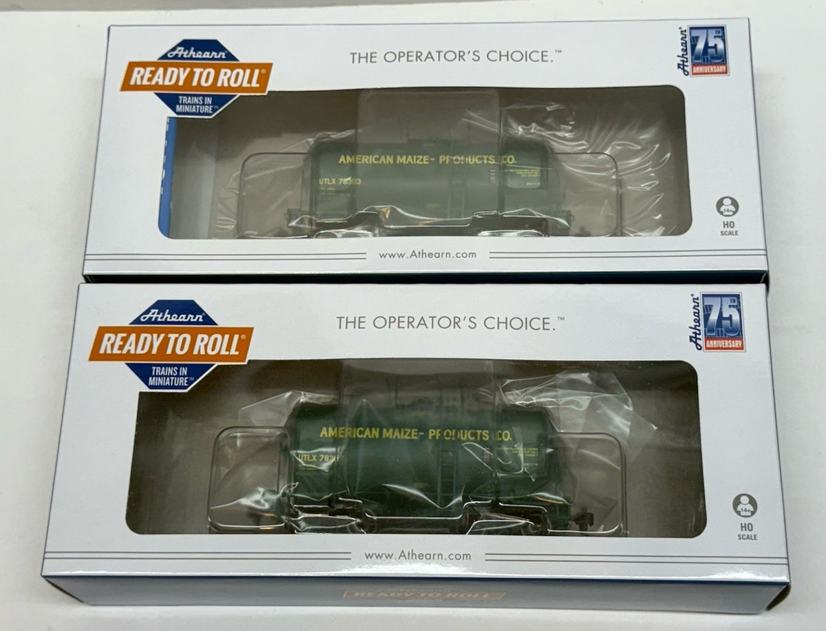 2PK Ho Scale Athearn American Maize Products UTLX NACC 8K Beer Can Tank Cars NEW