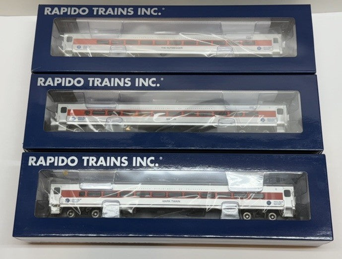 HO Scale Rapido Metro North 3PK Comet Commuter Car Set CDOT CT Rail - 128527