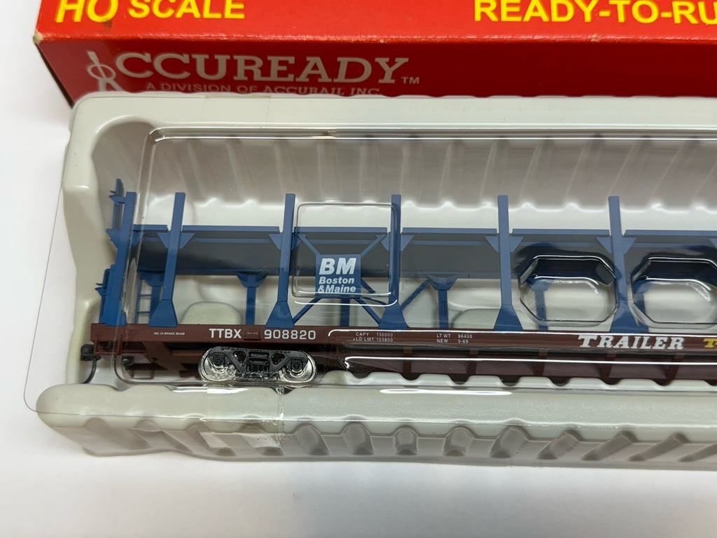 HO Scale Accurail Boston & Maine 99210 Bi-Level Auto Rack Rd TTX 908820 B&M MEC