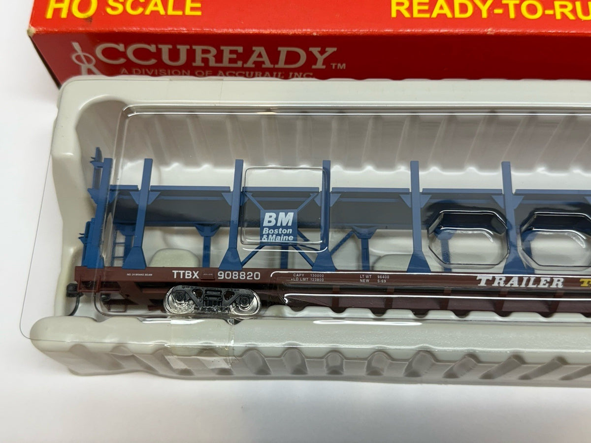 HO Scale Accurail Boston & Maine 99210 Bi-Level Auto Rack Rd TTX 908820 B&M MEC