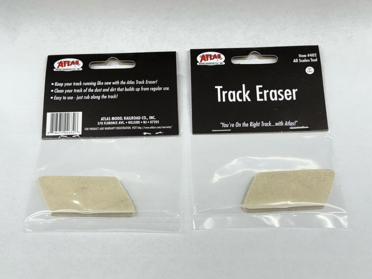 Ho N Scale 2PK Atlas Track Eraser for Model Railroad Slot Car Track Cleaner #402