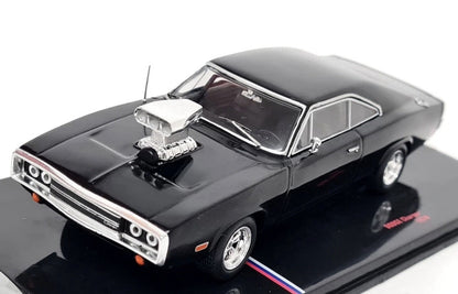 IXO U43RDC007 1:43 1970 DODGE CHARGER W/ FAST FURIOUS BLOWN ENGINE (BLACK)