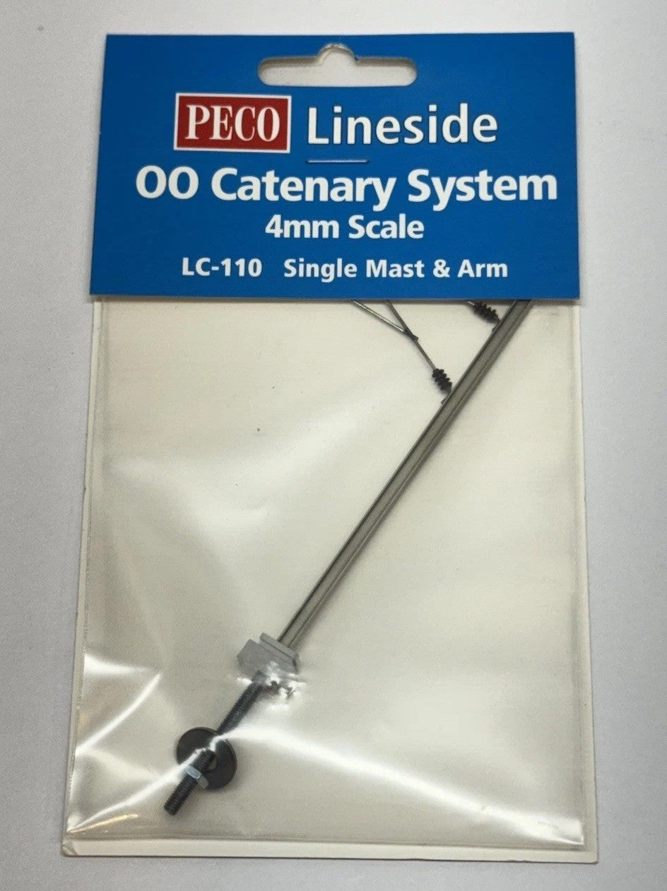 Peco LC-110 HO Scale Catenary System Mast - With Registration Arm