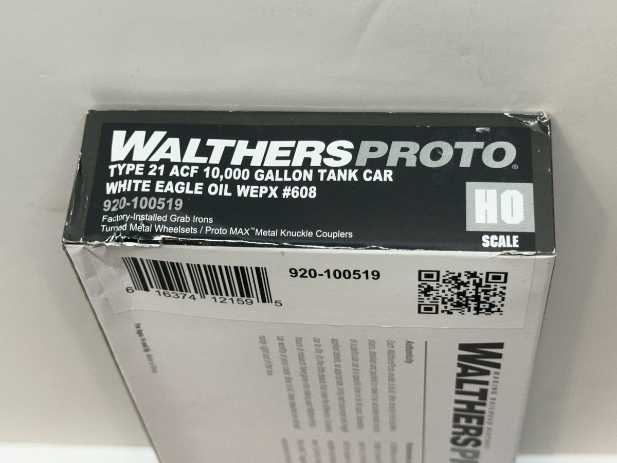 Ho WalthersProto 920-100519 Type 21 ACF 10K Gal Tank Car White Eagle Oil #608