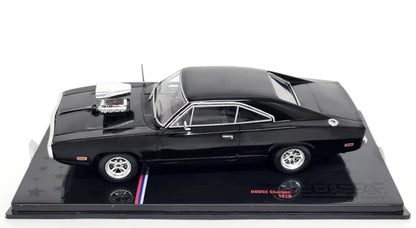 IXO U43RDC007 1:43 1970 DODGE CHARGER W/ FAST FURIOUS BLOWN ENGINE (BLACK)