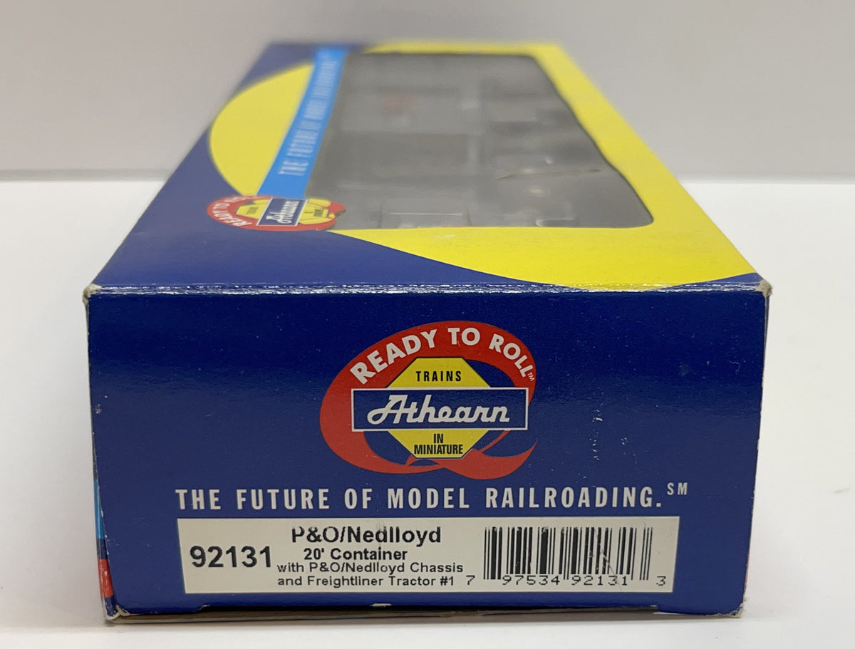 HO Athearn P&O Nedlloyd 20' Container W/Chassis & Freightliner Tractor #1 92131