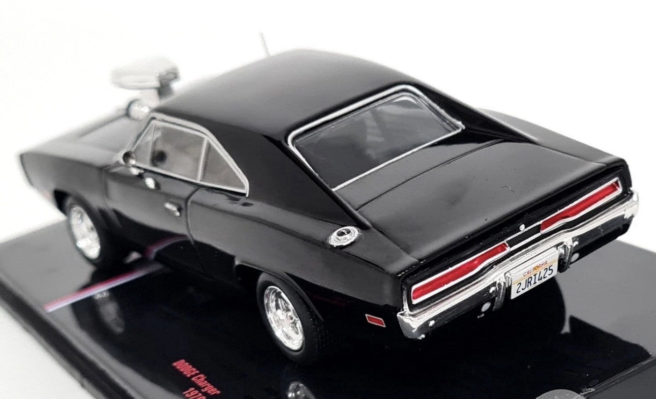 IXO U43RDC007 1:43 1970 DODGE CHARGER W/ FAST FURIOUS BLOWN ENGINE (BLACK)