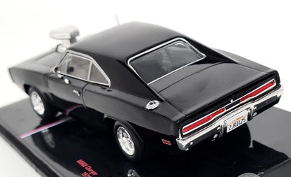 IXO U43RDC007 1:43 1970 DODGE CHARGER W/ FAST FURIOUS BLOWN ENGINE (BLACK)
