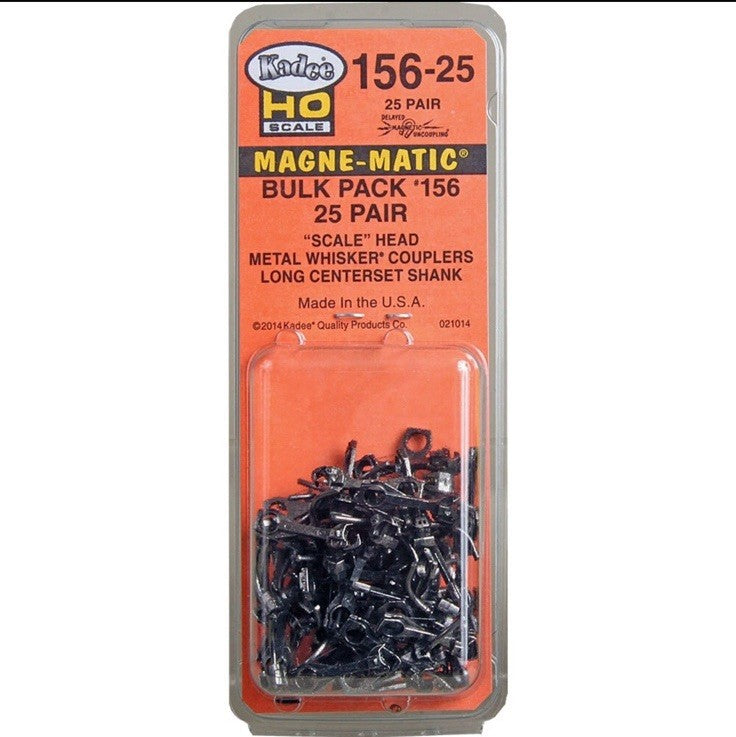 Kadee #156-25 Bulk Pack (25 Pair ) #156 Scale Whisker Metal Couplers HO Scale