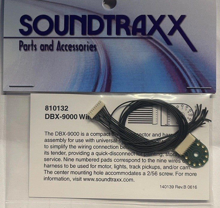 Soundtraxx DBX-9000 Locomotive to Tender Wiring Kit Quick Connect Harness 810132