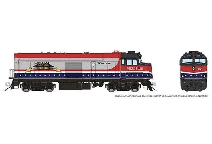 Ho Scale Rapido Amtrak NPCU F40 CABBAGE VETERANS SCHEME #90221 Commuter 81523