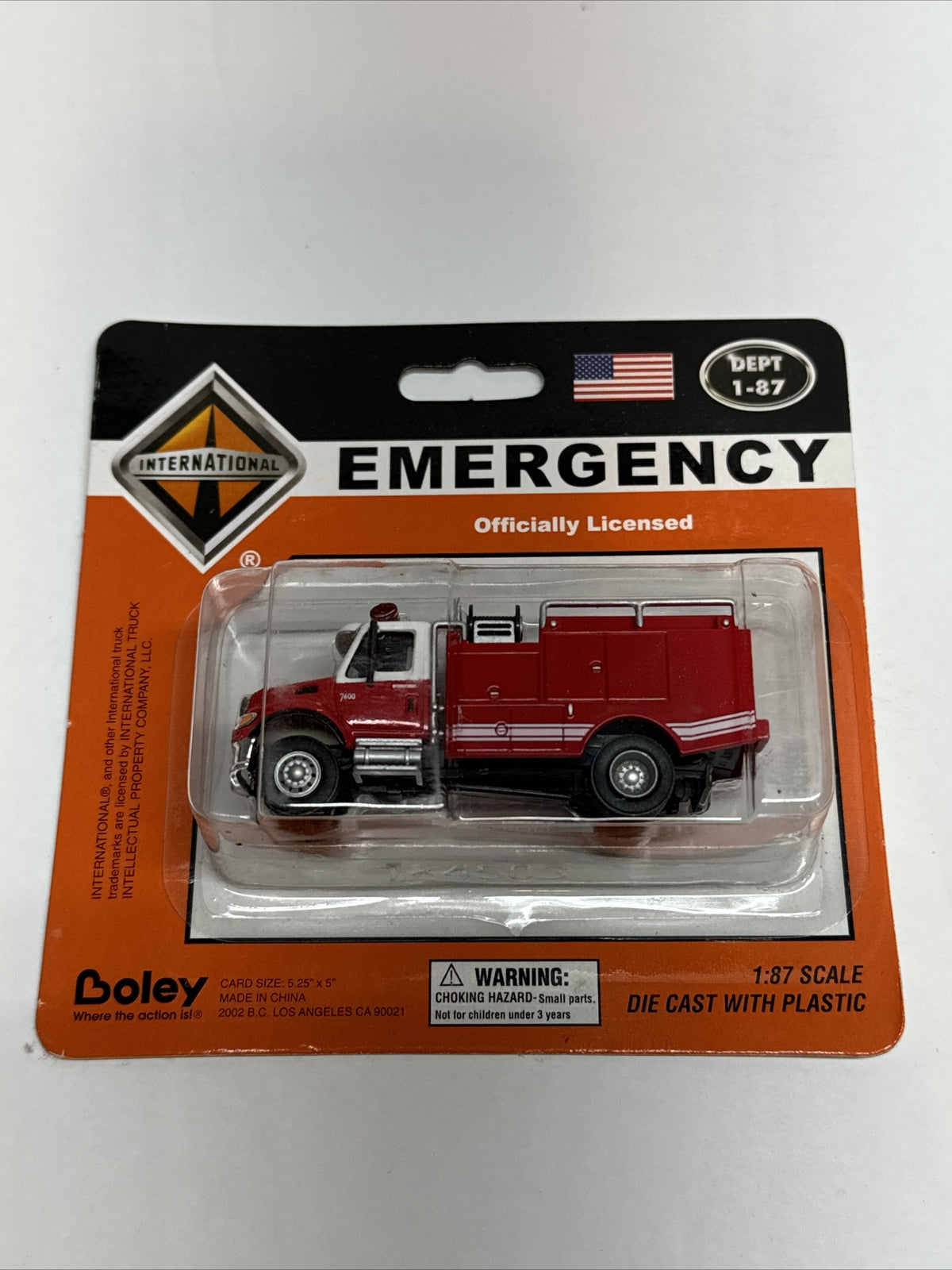 1/87 Ho Scale International Emergency Brush Fire Truck White Cab Vehicle NEW