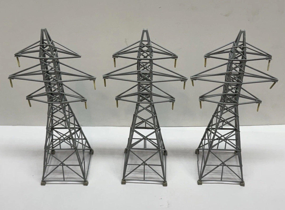 3PK BUILT HO SCALE Walthers Cornerstone Model Transmission Towers 933-3121 LAYOU