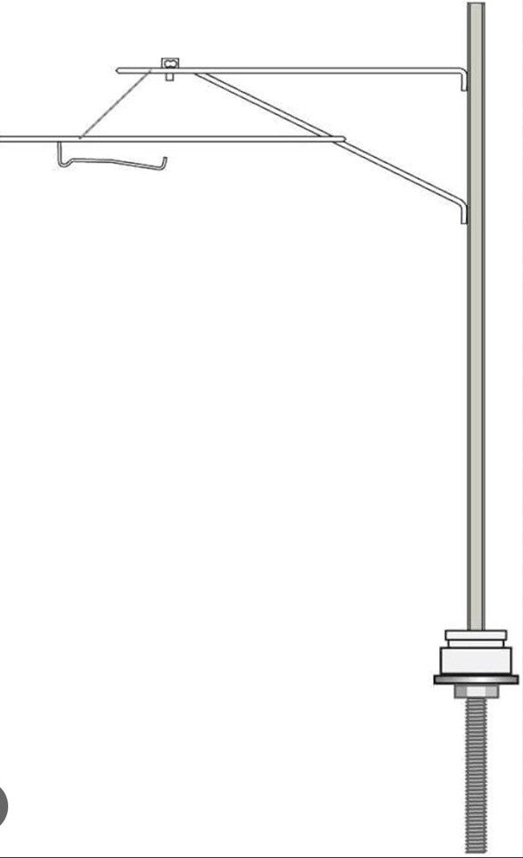 Peco LC-110 HO Scale Catenary System Mast - With Registration Arm