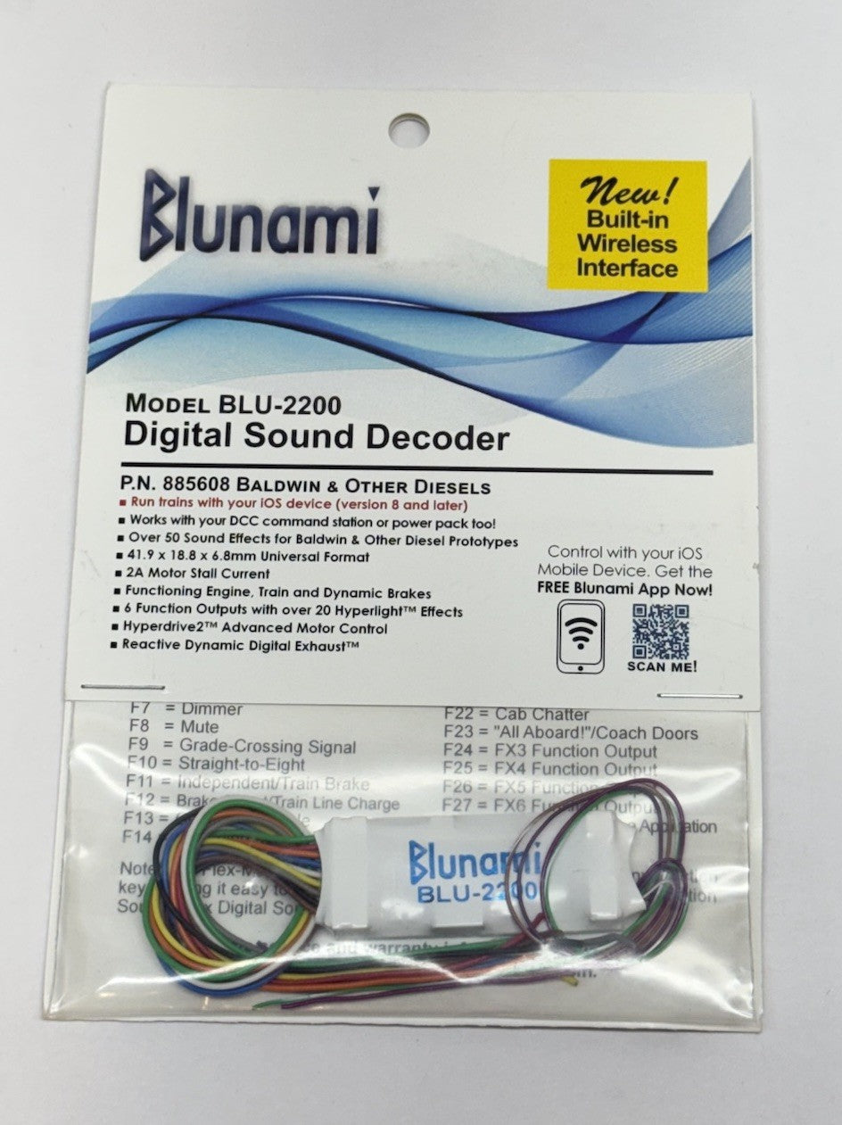 Ho Scale Soundtraxx 884607 BLU-2200 Blunami Digital Sound Decoder for STEAM-2