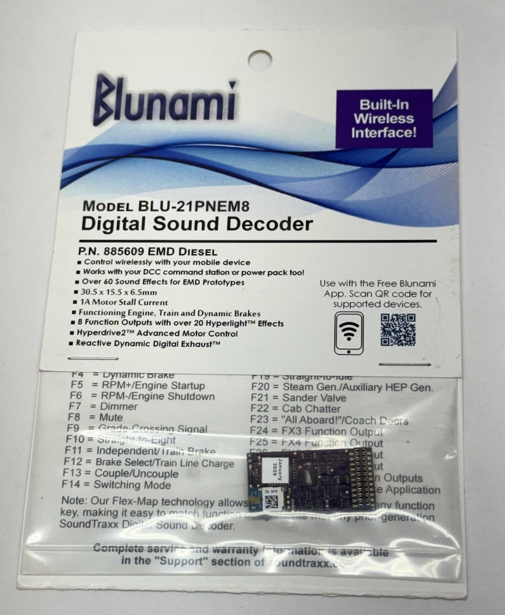 Soundtraxx Tsunami Blunami New 2026 21 Pin WiFi DCC Sound Decoder EMD 885609