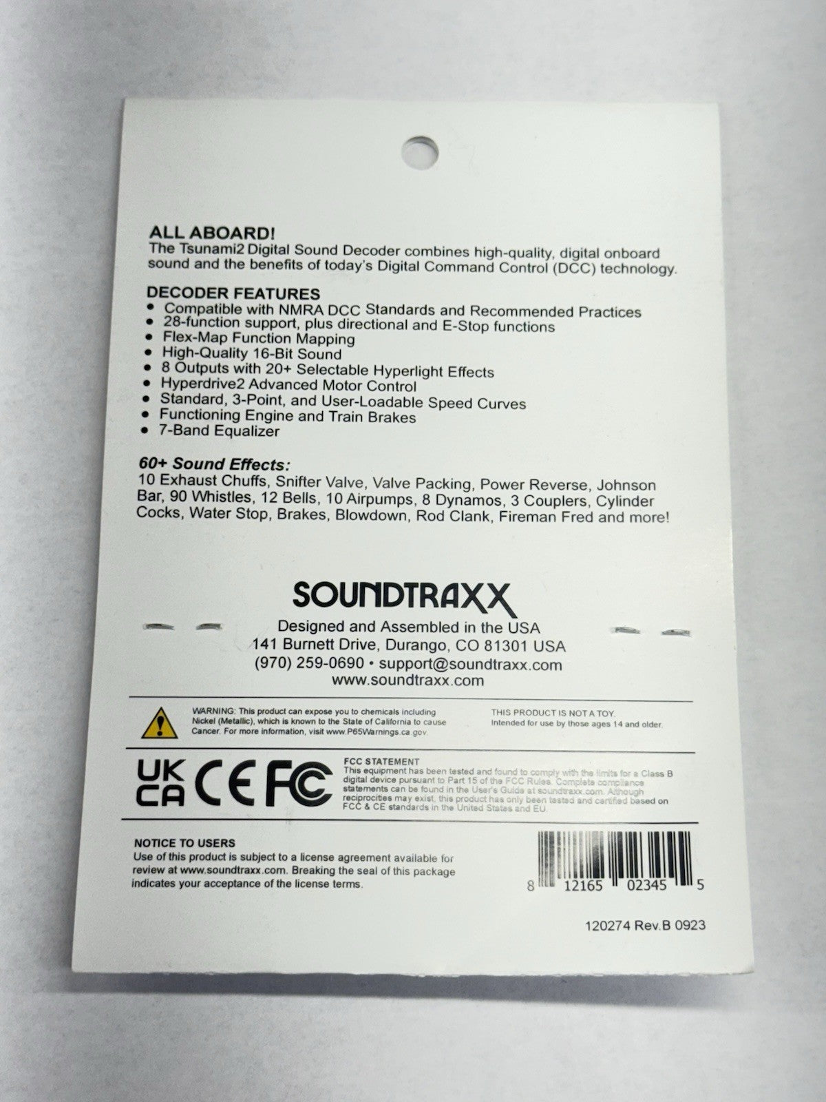 HO SCALE Soundtraxx 884808 Tsunami2 TSU-21PNEM8 Digital Sound Decoder Steam-2