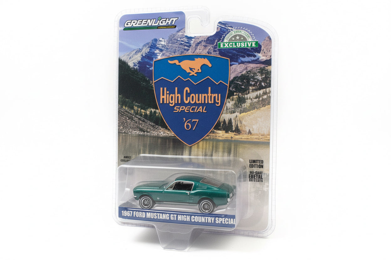 1:64 1967 Ford Mustang GT Fastback High Country Special – Timberline Green Discontinued by manufacturer — final inventory!